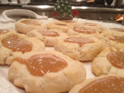 caramel thumbprint cookies salted caramel cookies